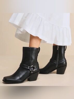 NIB Lulu’s Sammson Black Mid-Calf Moto Boots 8